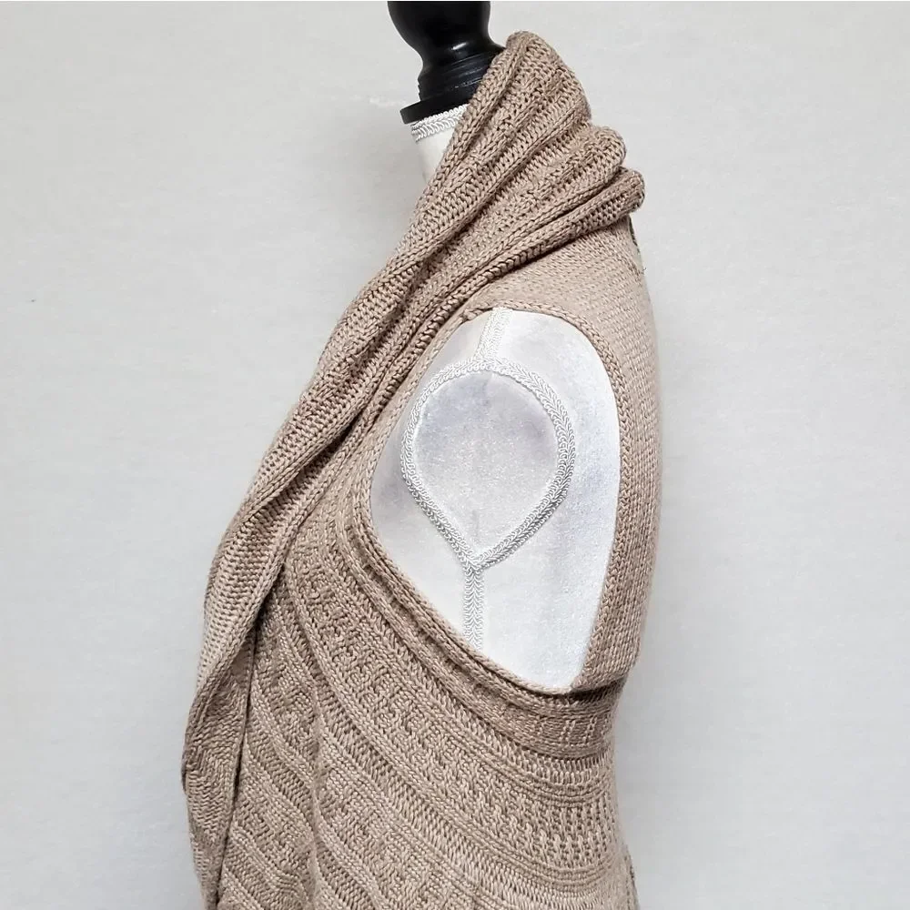 STITCH Fix Market & Spruce Boho Multi-Knit Sleeveless Round Open Front Cardigan